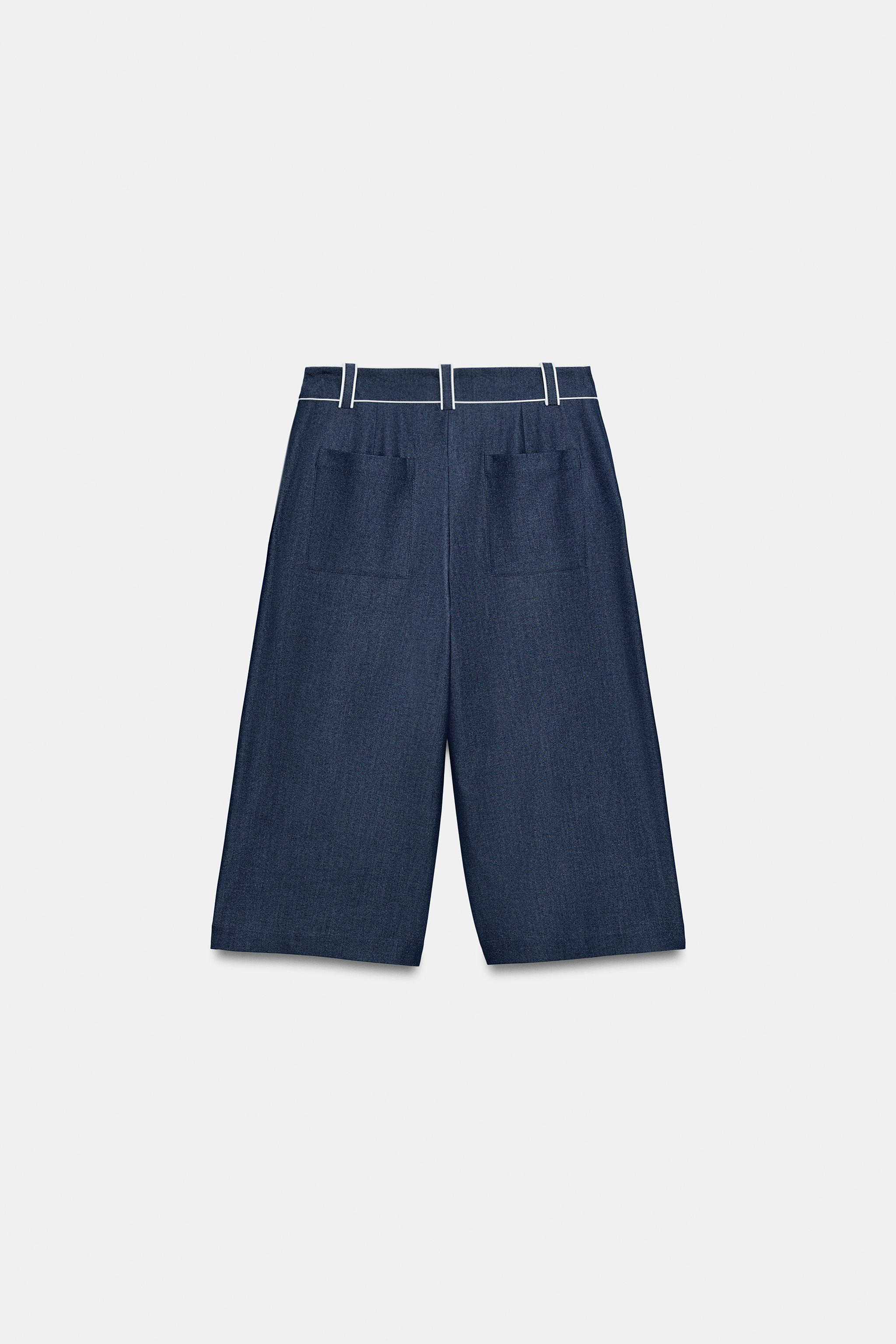 WIDE SHORTS WITH CONTRAST PIPING